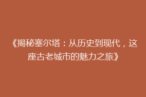 《揭秘塞尔塔：从历史到现代，这座古老城市的魅力之旅》