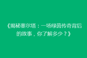 《揭秘塞尔塔：一场绿茵传奇背后的故事，你了解多少？》