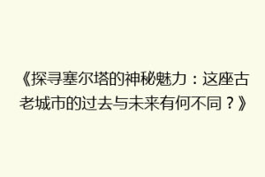 《探寻塞尔塔的神秘魅力：这座古老城市的过去与未来有何不同？》