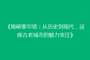 《揭秘塞尔塔：从历史到现代，这座古老城市的魅力变迁》
