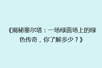 《揭秘塞尔塔:一场绿茵场上的绿色传奇,你了解多少?》
