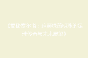 《揭秘塞尔塔：这颗绿茵明珠的足球传奇与未来展望》