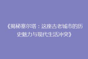 《揭秘塞尔塔：这座古老城市的历史魅力与现代生活冲突》