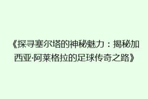 《探寻塞尔塔的神秘魅力：揭秘加西亚·阿莱格拉的足球传奇之路》